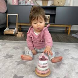 Baby Gift Birth, For Personalized Stacking Tower Pink, Gifts Baby, Easter Baby - thumbnail 2