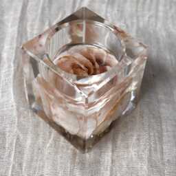 Resin Flower Preservation Tea Light Holder/Memorial Keepsake Funeral Flowers Wedding - thumbnail 4