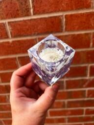 Resin Flower Preservation Tea Light Holder/Memorial Keepsake Funeral Flowers Wedding - thumbnail 1