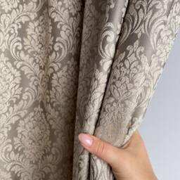 Luxury Beige Damask Curtains Vintage Bohemian Jacquard, Ready Made - thumbnail 3