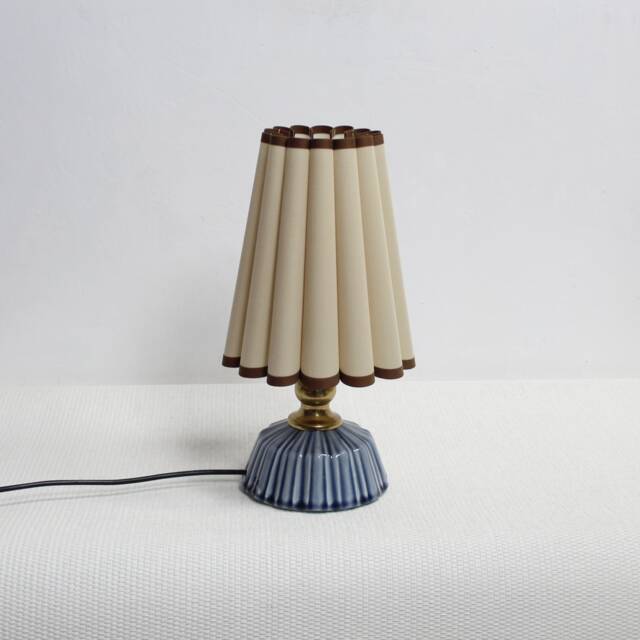 Handmade Khaki Fabric Lamp With Ceramic Base For Home Decor-9# - image 1