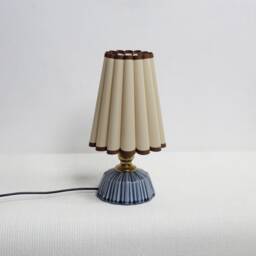 Handmade Khaki Fabric Lamp With Ceramic Base For Home Decor-9#