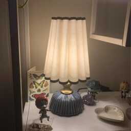 Handmade Khaki Fabric Lamp With Ceramic Base For Home Decor-9# - thumbnail 4