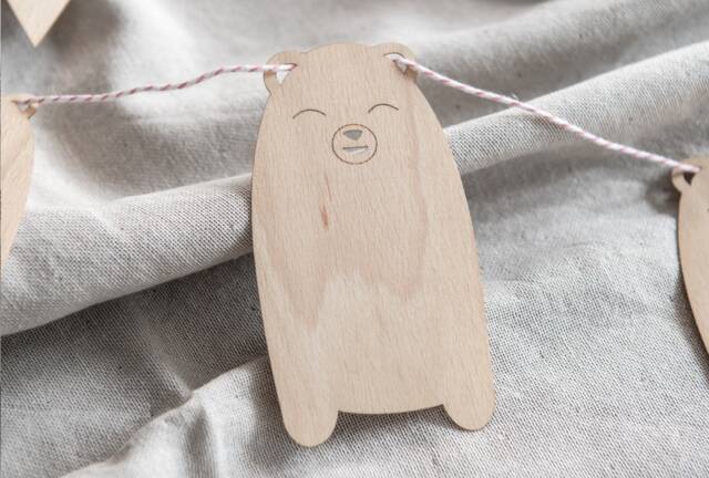 "Wooden Garland Pennant Chain ""B??renstark" - image 1