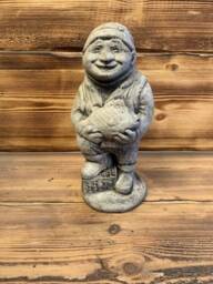 Stone Garden Fisherman Fish Man Ornament Statue - thumbnail 1