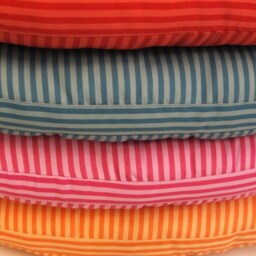 Bon-Bon 50 cm Orange Striped Oval Cushion - thumbnail 2