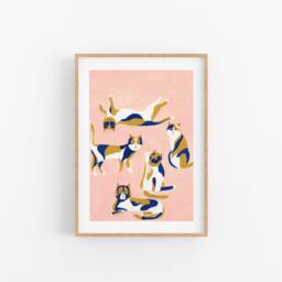 Calico Cat Art Print/Cats Illustration Baby Shower Gift Kids & Home Decor Nursery Bedroom - thumbnail 1