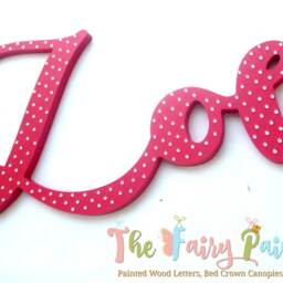 Crystalized Pink Nursery Room Wood Wall Letters, Baby Name Sign, Girls Decor Bedroom Art, Cursive Word Sign - thumbnail 3