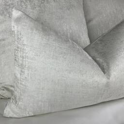 Amelie Luxury Cushion Cover, Throw Pillow, White/Silver Shimmer For Sofa Bed - Bedding Designer Fabric Worldwide Shipping - thumbnail 3