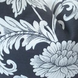Both Sides Floral-Charcoal Decorative Pillow Cover, -Designer FabricBotanical Design -Grey Throw /Toss - thumbnail 2