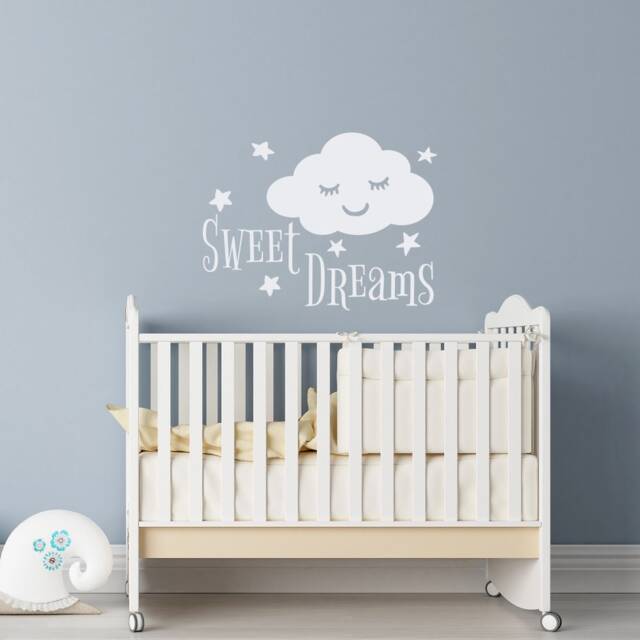 Sweet Dreams Cloud Nursery Wall Decal - Sleeping With Stars Ww190 - image 1