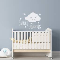 Sweet Dreams Cloud Nursery Wall Decal - Sleeping With Stars Ww190 - thumbnail 1
