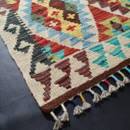 Kilim Rug Classic, Handmade Artisan Afghan Turkish Aztec Geometric Wool 153x99 cm - thumbnail 4