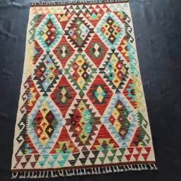 Kilim Rug Classic, Handmade Artisan Afghan Turkish Aztec Geometric Wool 153x99 cm - thumbnail 1