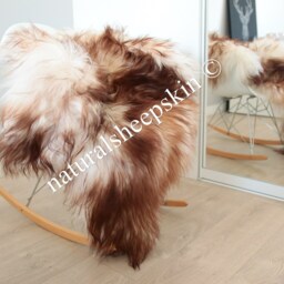 Real Icelandic Sheepskin Rug Super Soft - White With Brown Tips - thumbnail 3