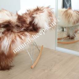 Real Icelandic Sheepskin Rug Super Soft - White With Brown Tips - thumbnail 2