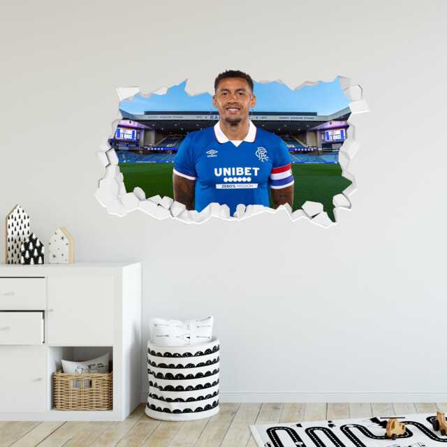 Rangers Football Club James Tavernier 25/26 Broken Wall Sticker - image 1