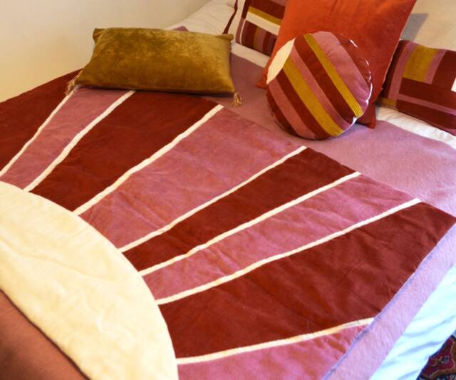 Blanket 95x140cm - Handmade in France Corduroy Patchwork - image 1