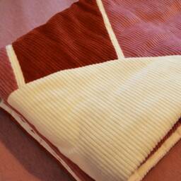 Blanket 95x140cm - Handmade in France Corduroy Patchwork - thumbnail 4