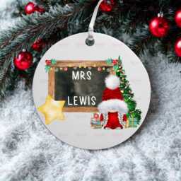 Personalised Christmas Decoration - Teacher Gift Custom Bauble Stocking Filler Eve Box - thumbnail 1