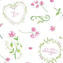 Personalised, Organic Cotton, Fitted Cot Sheet, Sweetpea, Zoe - thumbnail 2