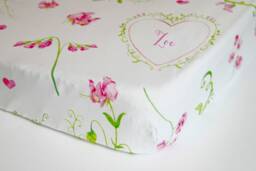 Personalised, Organic Cotton, Fitted Cot Sheet, Sweetpea, Zoe - thumbnail 1