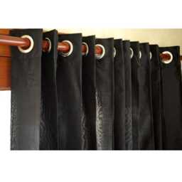 "Pair Of Black & Silver Curtain Panels 26""x84" - thumbnail 3