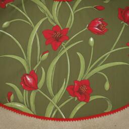 Christmas Home Decor Lilies Tree Skirt Xmas Holiday Swedish Ornament - thumbnail 3