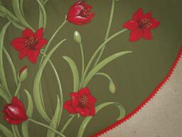 Christmas Home Decor Lilies Tree Skirt Xmas Holiday Swedish Ornament