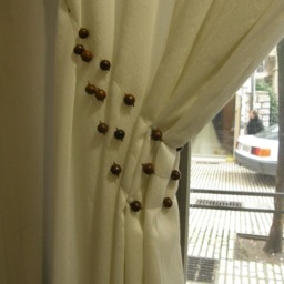 Wood Bead Curtain Tieback 1 Meter - Brown Wooden Beaded Tie Back Triple Strand Lightweight Holdback Natural Decor - thumbnail 3