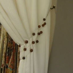 Wood Bead Curtain Tieback 1 Meter - Brown Wooden Beaded Tie Back Triple Strand Lightweight Holdback Natural Decor - thumbnail 4