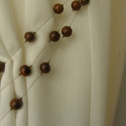 Wood Bead Curtain Tieback 1 Meter - Brown Wooden Beaded Tie Back Triple Strand Lightweight Holdback Natural Decor - thumbnail 2