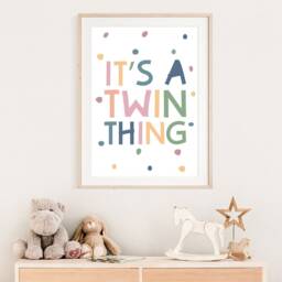 Twins Wall Art, Bedroom Decor, Sibling Prints, Pastel, Shared Bedroom, Brother Sister Playroom Prints - thumbnail 2