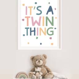 Twins Wall Art, Bedroom Decor, Sibling Prints, Pastel, Shared Bedroom, Brother Sister Playroom Prints - thumbnail 3
