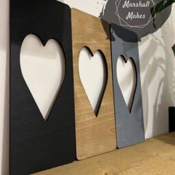 Wall Art Heart, Decorative Panel, Heart Hanging, Art, Decor, Rustic Wooden Set Of 3 - thumbnail 2