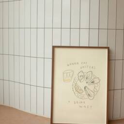 Oysters & Wine Wall Print - Summer Poster Fish Vino Art Food Drink Aesthetic Trendy Euro - thumbnail 2