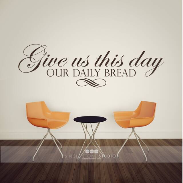 Our Daily Bread Scripture Wall Decals - Vinyl Words Stickers Art Custom Home Decor - image 1