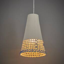 Handmade Ceramic Pendant Light Clay Woven Mesh Hanging Lamp - thumbnail 2