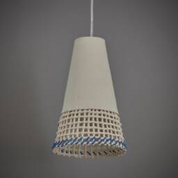 Handmade Ceramic Pendant Light Clay Woven Mesh Hanging Lamp - thumbnail 3