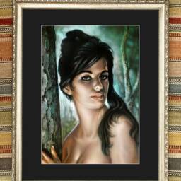 Jh Lynch - Tina Nymph Woodland Goddess Large Framed Vintage Kitsch Art Prints - thumbnail 2