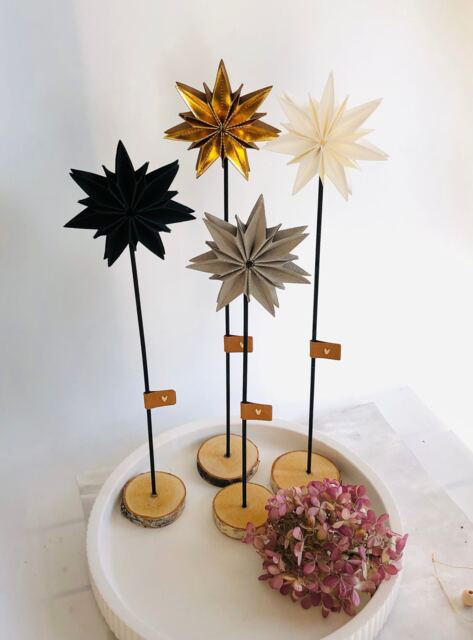 Snappap, Christmas Star, Vegan, Paper Star On A Stick, Decoration, Gift - image 1