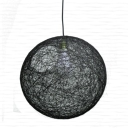 Big Black Sphere Lighting Fixture, Pendant Light. Modern Pendant Lamp, . String Shadow Lamp. Black Light Fixture. Ceiling - 55cm-22 - thumbnail 1