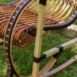 Handmade Wicker Rocking Chair, Natural Rattan Rocking Chair, Willow Lounge Housewarming Gift, Outdoor Patio Chair - thumbnail 2