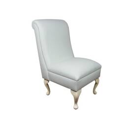 Handmade White Leather Accent Chair - British Bespoke Bedroom Decor