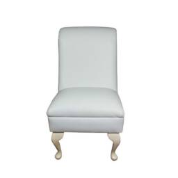 Handmade White Leather Accent Chair - British Bespoke Bedroom Decor - thumbnail 2