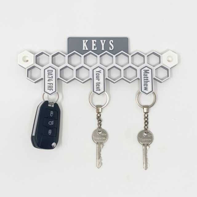 Personalized Key Holder With Hooks, Custom 3D Printed Rack - image 1