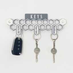 Personalized Key Holder With Hooks, Custom 3D Printed Rack - thumbnail 1