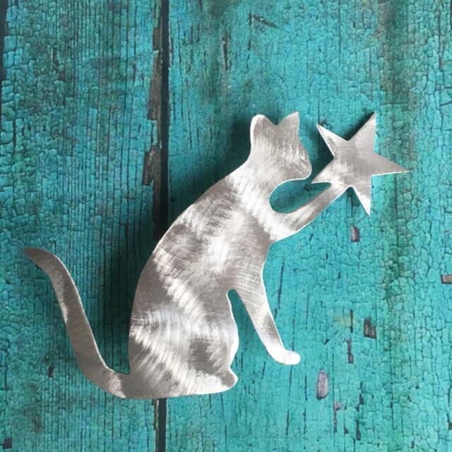 Savannah Cat, Cat Christmas Tree Topper, Holiday Decoration, Aluminum, Unique Gift, Metal, Art, Handmade, Pet, For Lovers Only - image 1