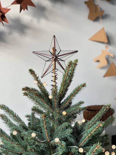 Glass Tree Topper, Christmas Star Topper Ornament - image 1