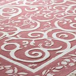 Hand Knotted Wool Oushak Rug, Pink Multicolor Geometric Area Rug - thumbnail 2